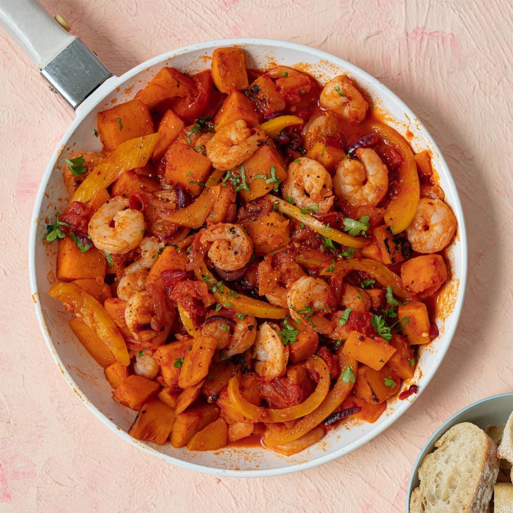 spiced prawns on toast