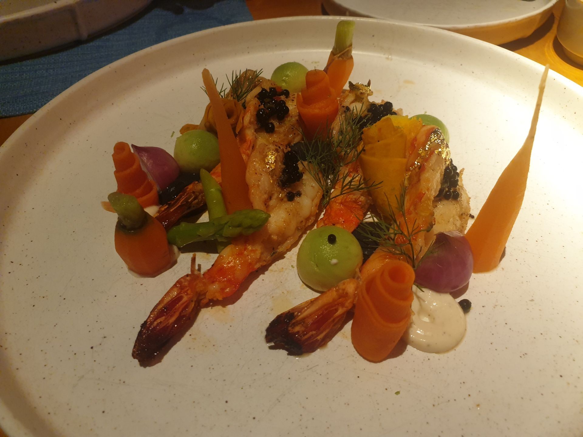 poached prawns