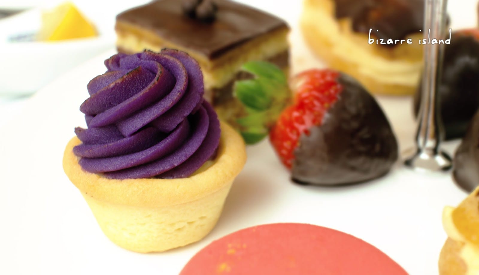 Purple sweet potato with custard